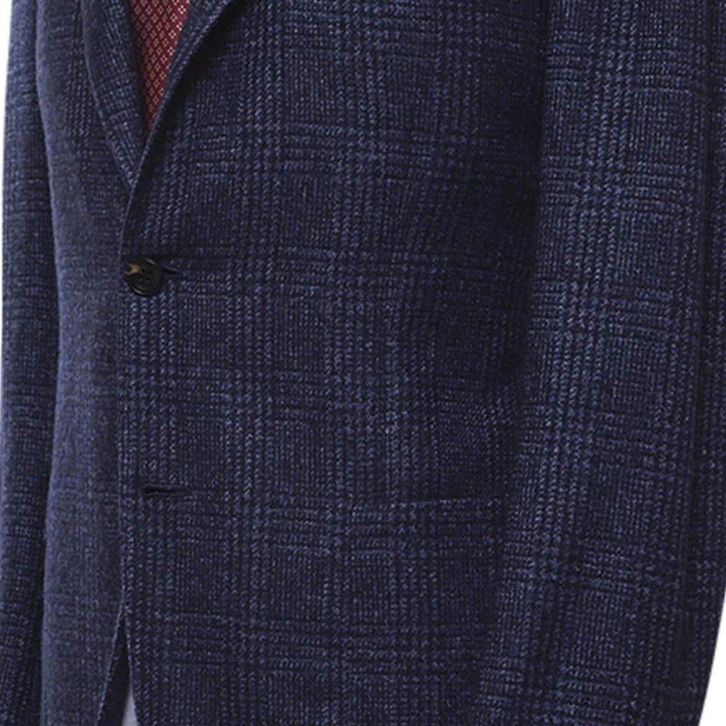 KITON Blue Lama Cashmere Silk Pa Blazer