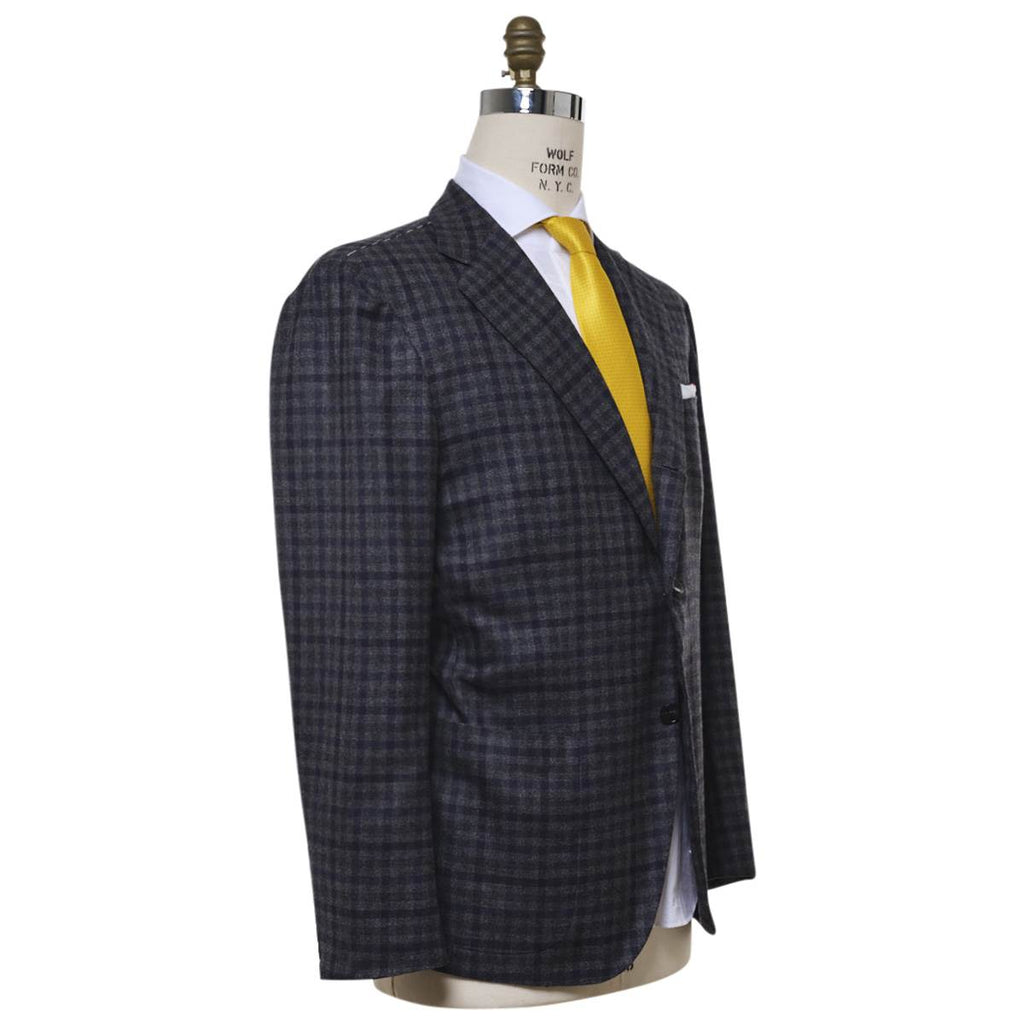 KITON Gray Blue Cashmere Silk Blazer