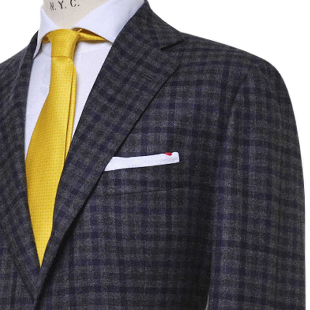 KITON Gray Blue Cashmere Silk Blazer