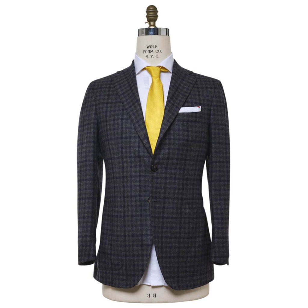 Kiton KITON Gray Blue Cashmere Silk Blazer Gray/Blue 000
