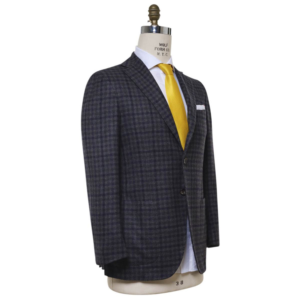 KITON Gray Blue Cashmere Silk Blazer
