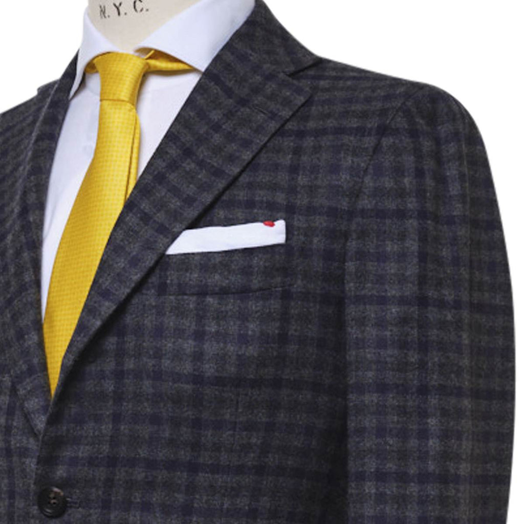 KITON Gray Blue Cashmere Silk Blazer