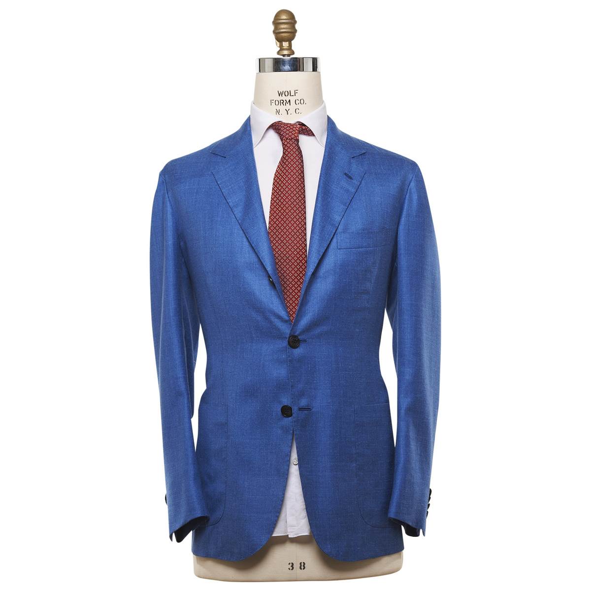 KITON Light Blue Cashmere Silk Linen Blazer