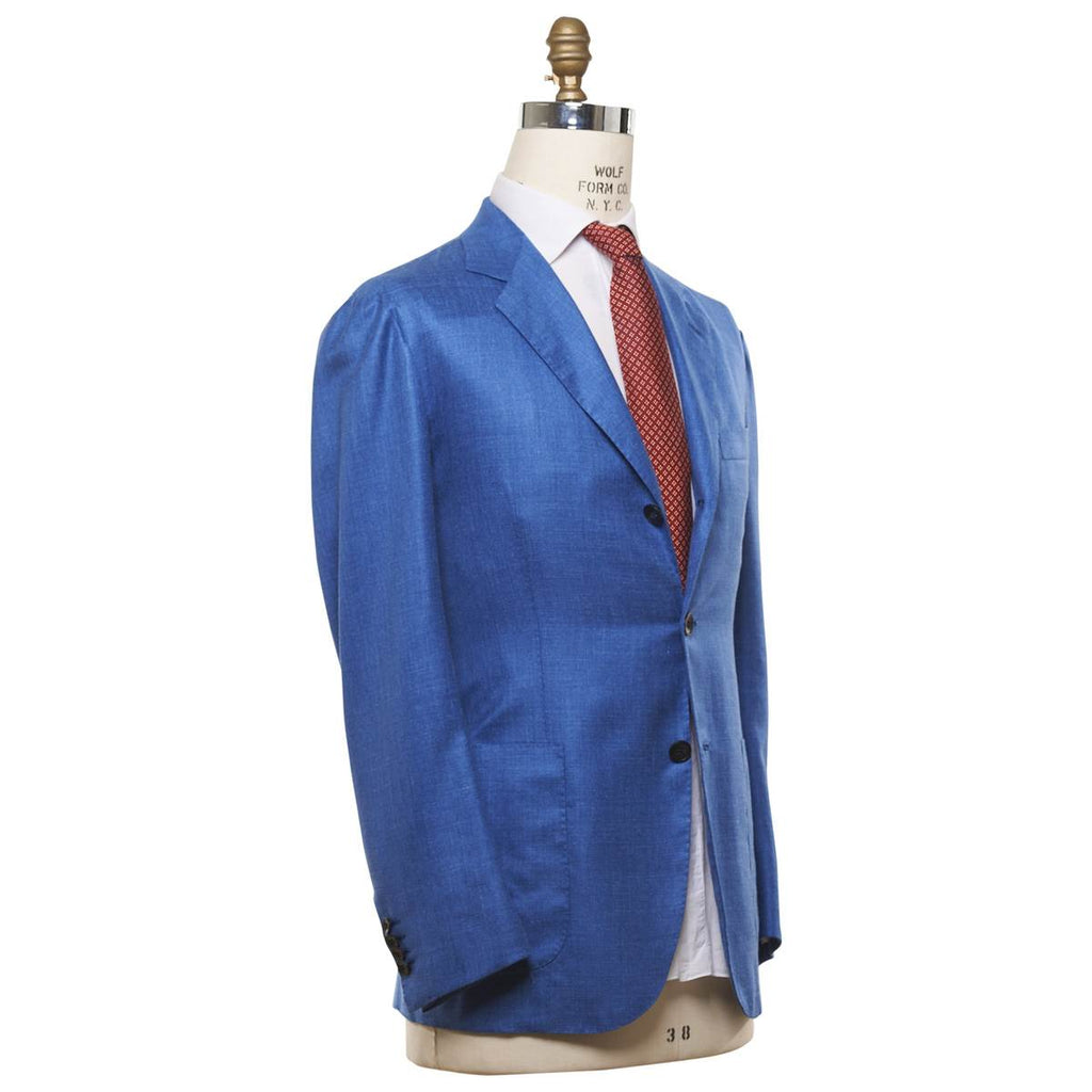 KITON Light Blue Cashmere Silk Linen Blazer