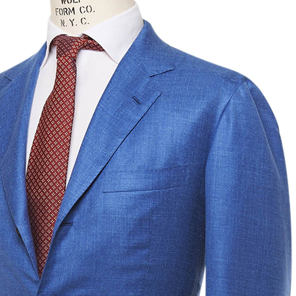 KITON Light Blue Cashmere Silk Linen Blazer