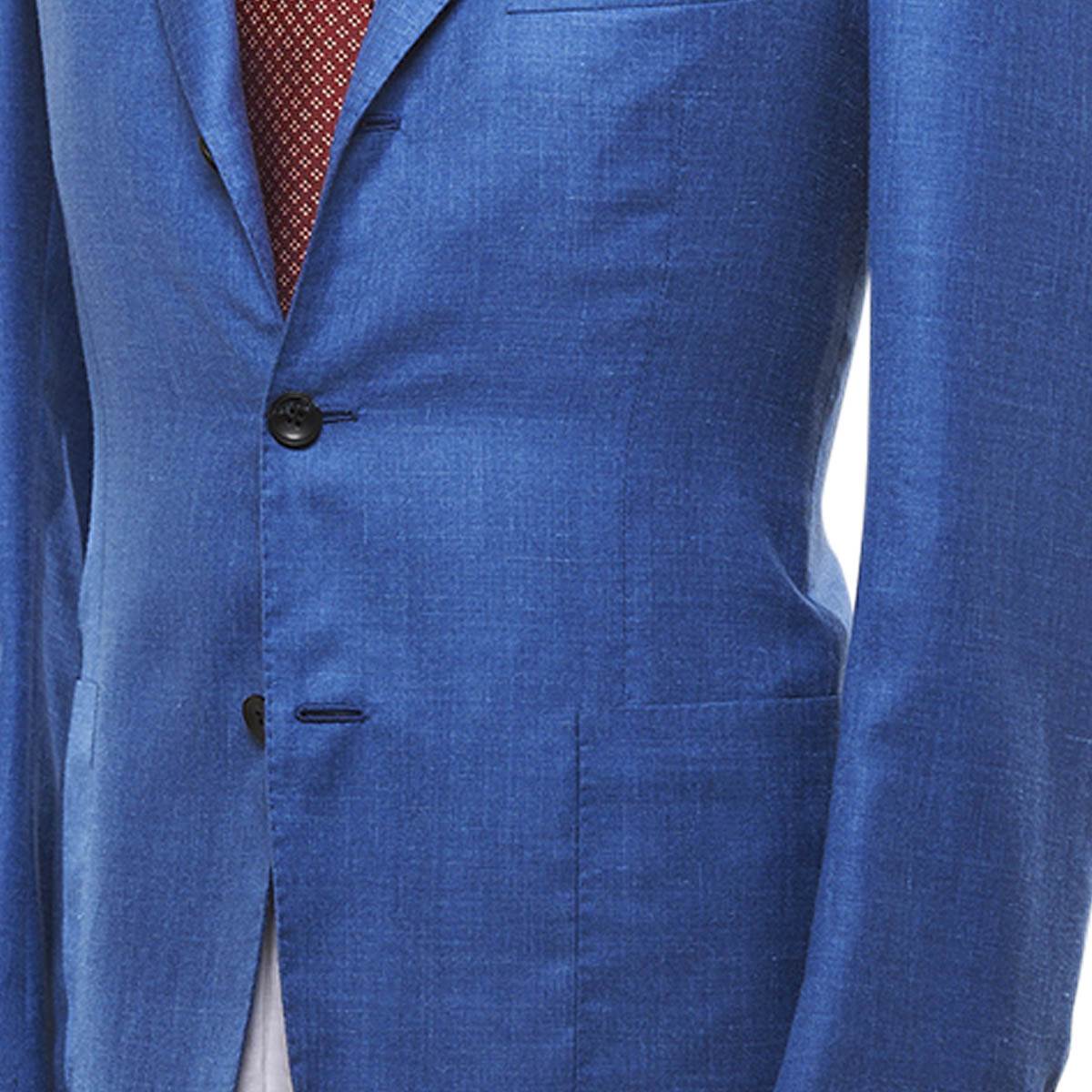 KITON Light Blue Cashmere Silk Linen Blazer