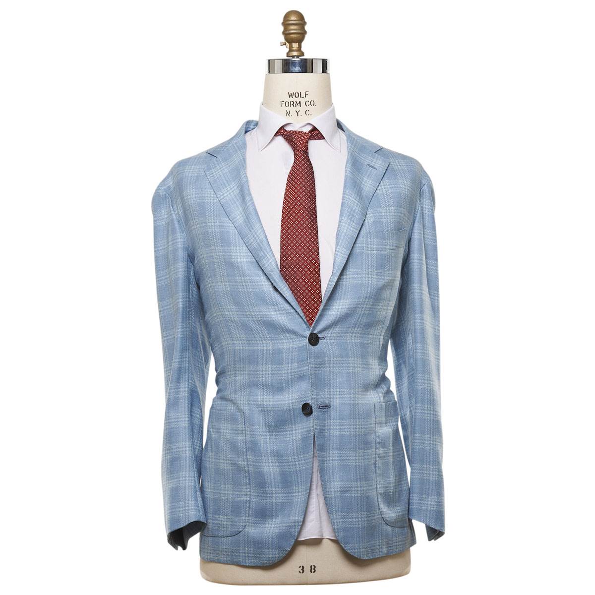 Kiton KITON Light Blue Cashmere Virgin Wool Silk Linen Blazer Light Blue 000