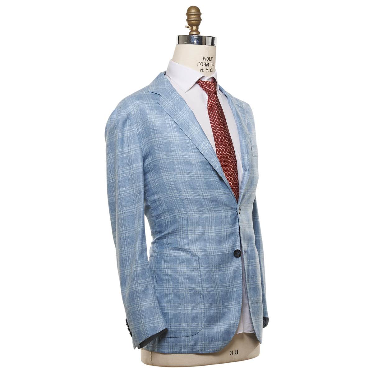 Kiton KITON Light Blue Cashmere Virgin Wool Silk Linen Blazer Light Blue 001