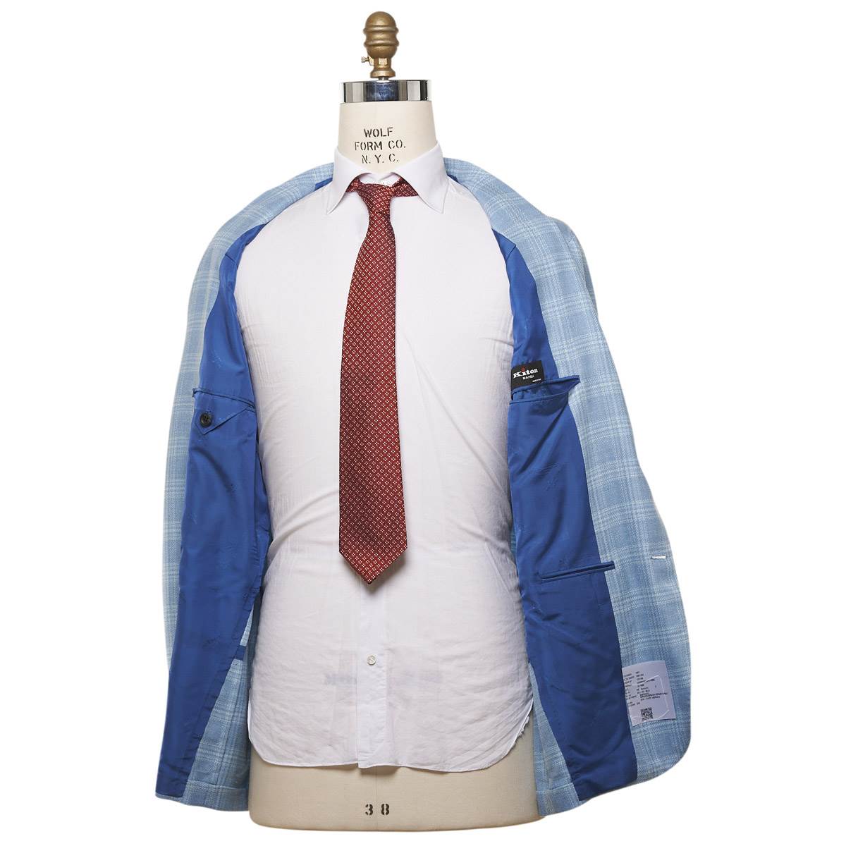 KITON Light Blue Cashmere Virgin Wool Silk Linen Blazer