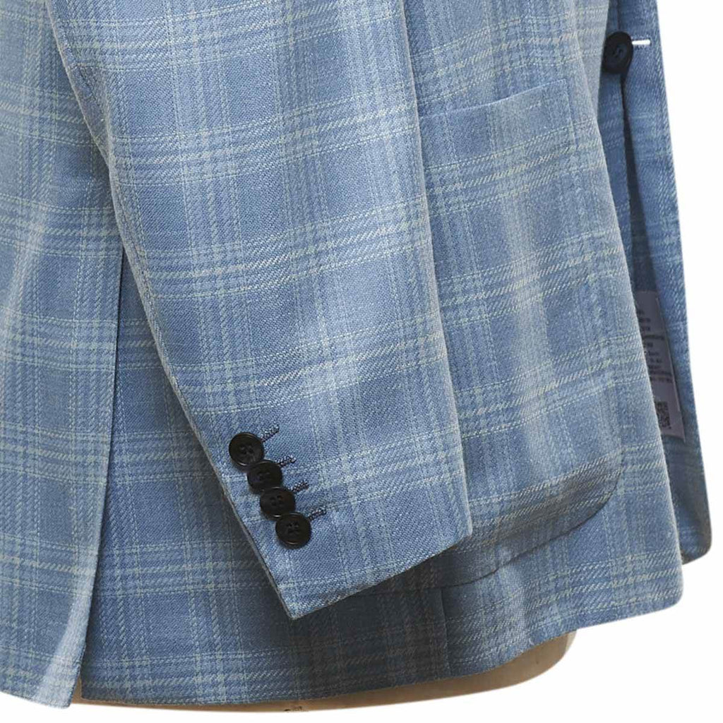 KITON Light Blue Cashmere Virgin Wool Silk Linen Blazer