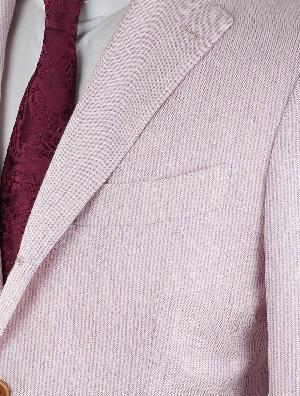 Kiton Violet White Linen Cashmere Silk Blazer
