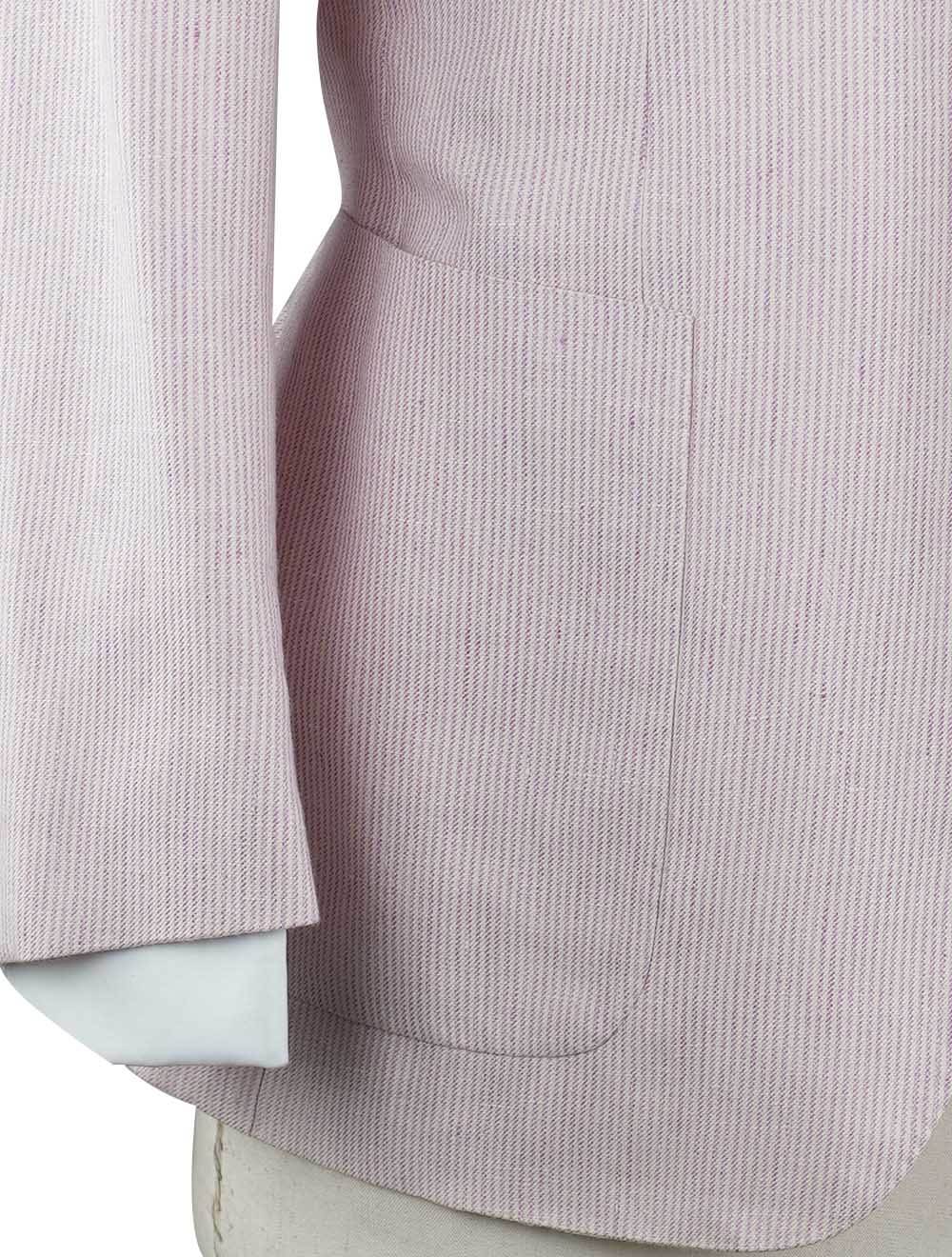 Kiton Violet White Linen Cashmere Silk Blazer