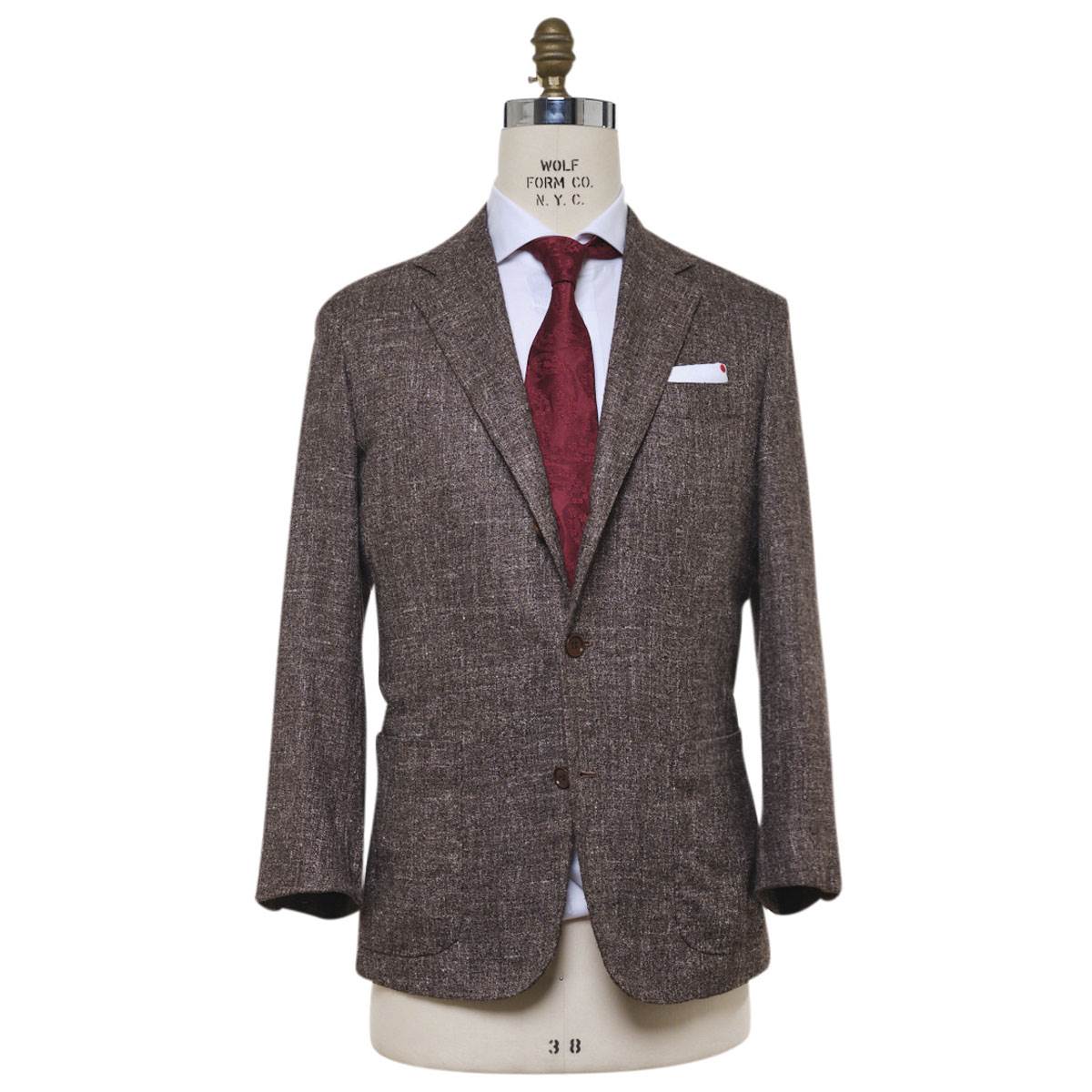 Kiton KITON Brown Silk Cashmere Linen Blazer Brown 000