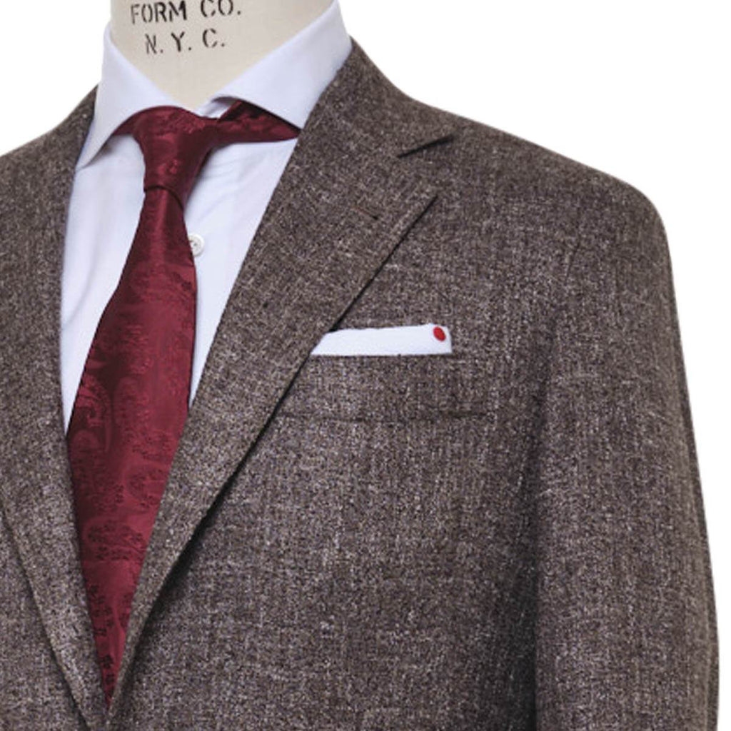 KITON Brown Silk Cashmere Linen Blazer