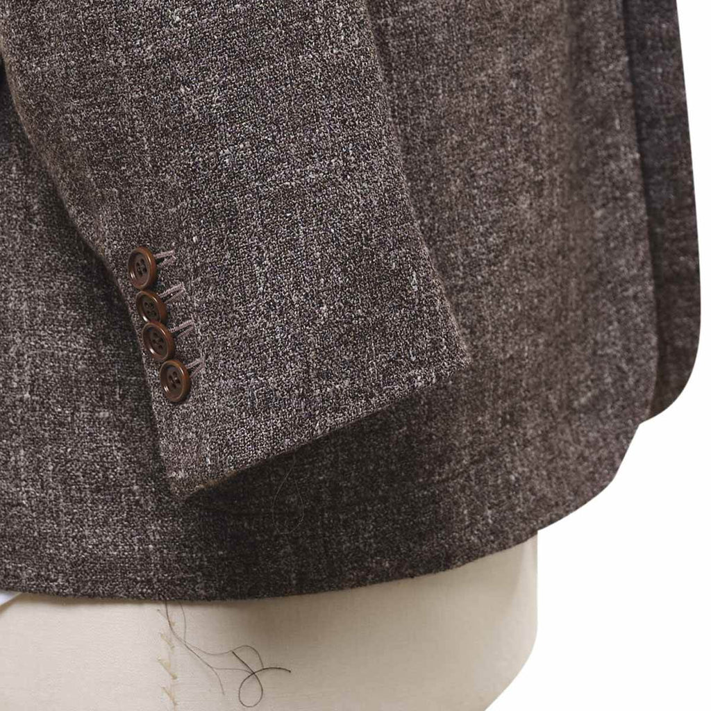 KITON Brown Silk Cashmere Linen Blazer