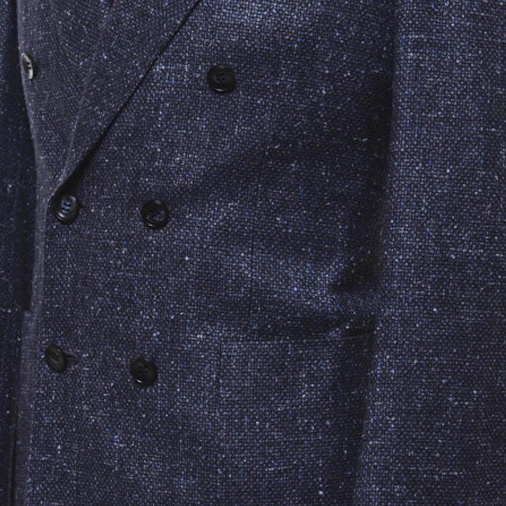 KITON Blue Silk Virgin Wool Cashmere Blazer