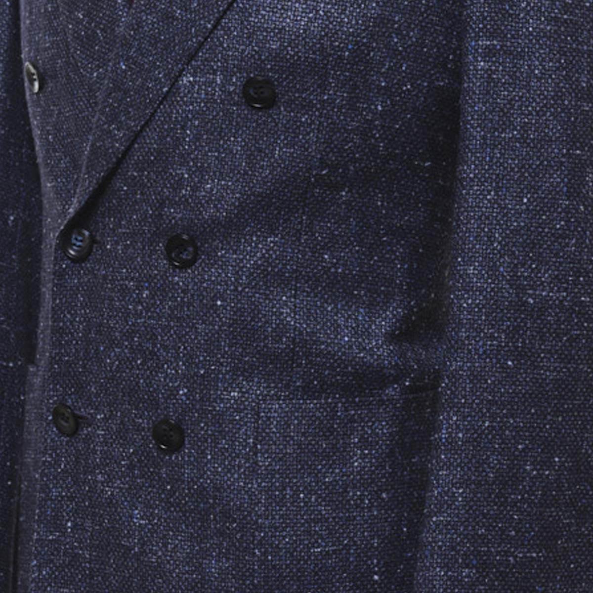 KITON Blue Silk Virgin Wool Cashmere Blazer