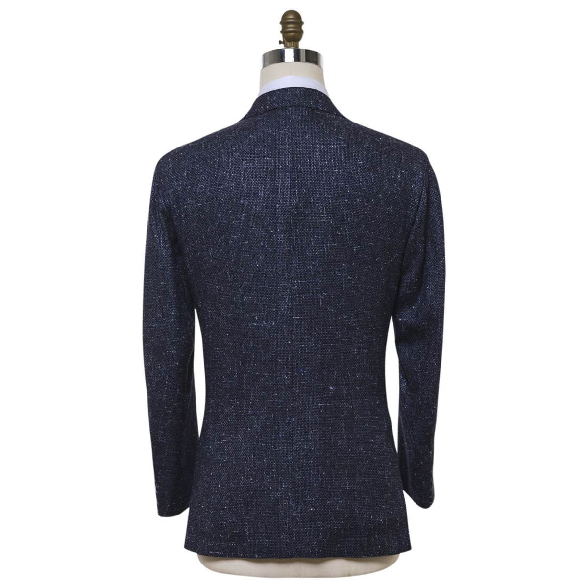 KITON Blue Silk Virgin Wool Cashmere Blazer