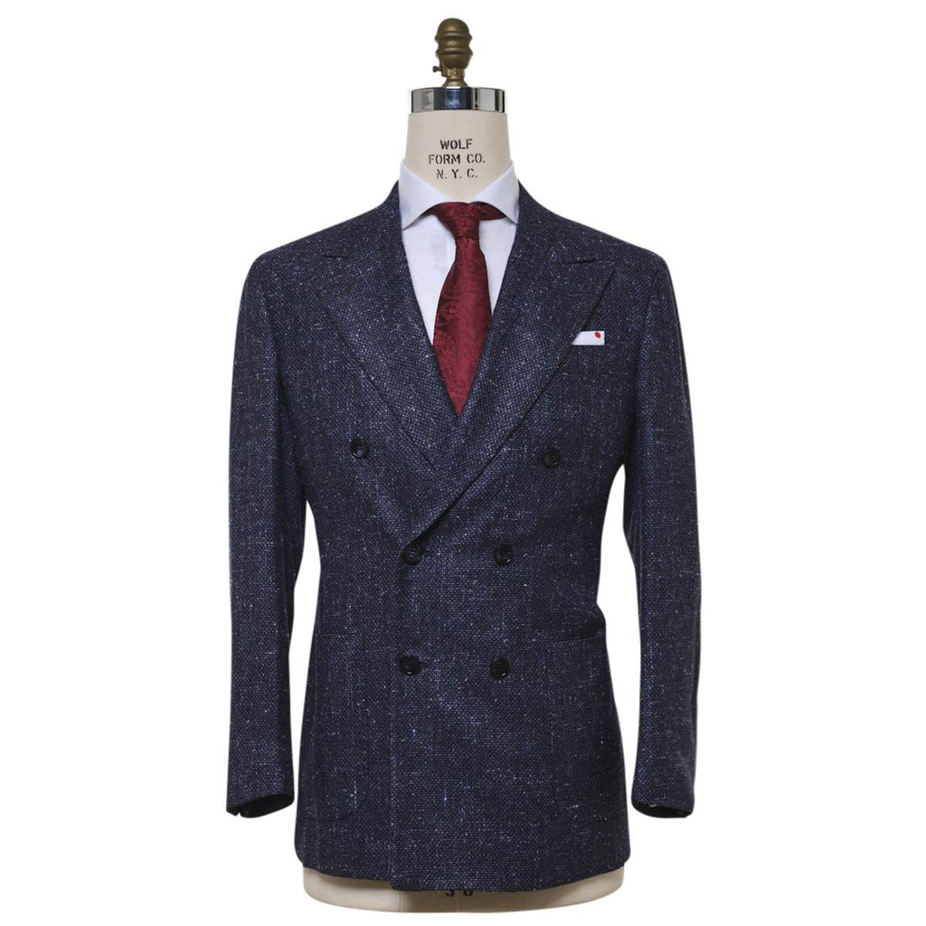 KITON Blue Silk Virgin Wool Cashmere Blazer