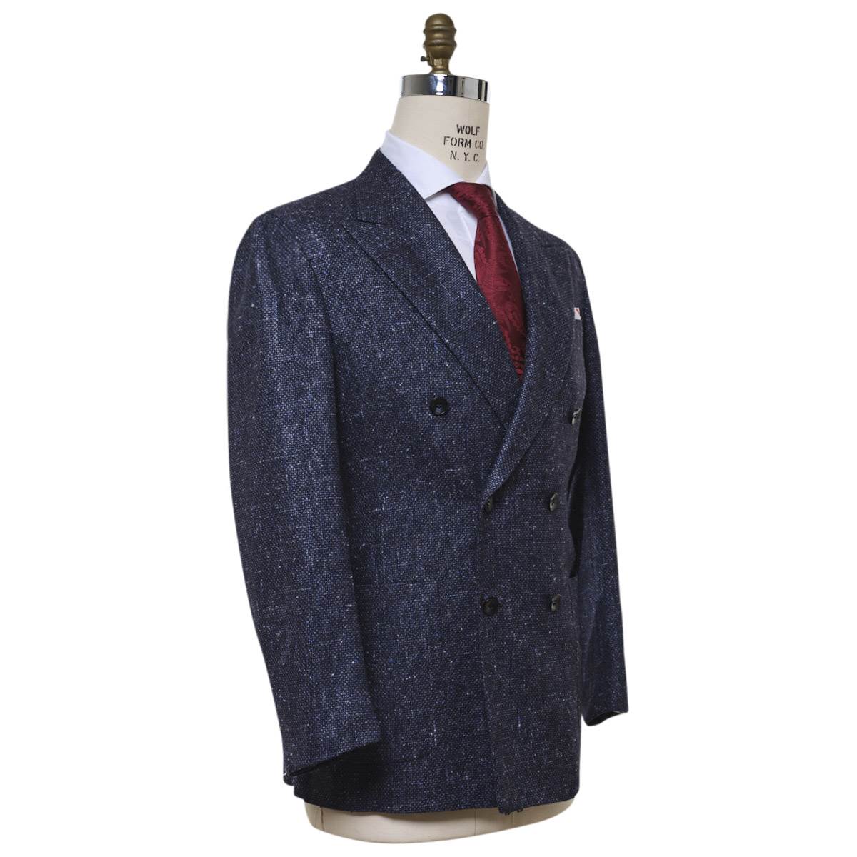 KITON Blue Silk Virgin Wool Cashmere Blazer