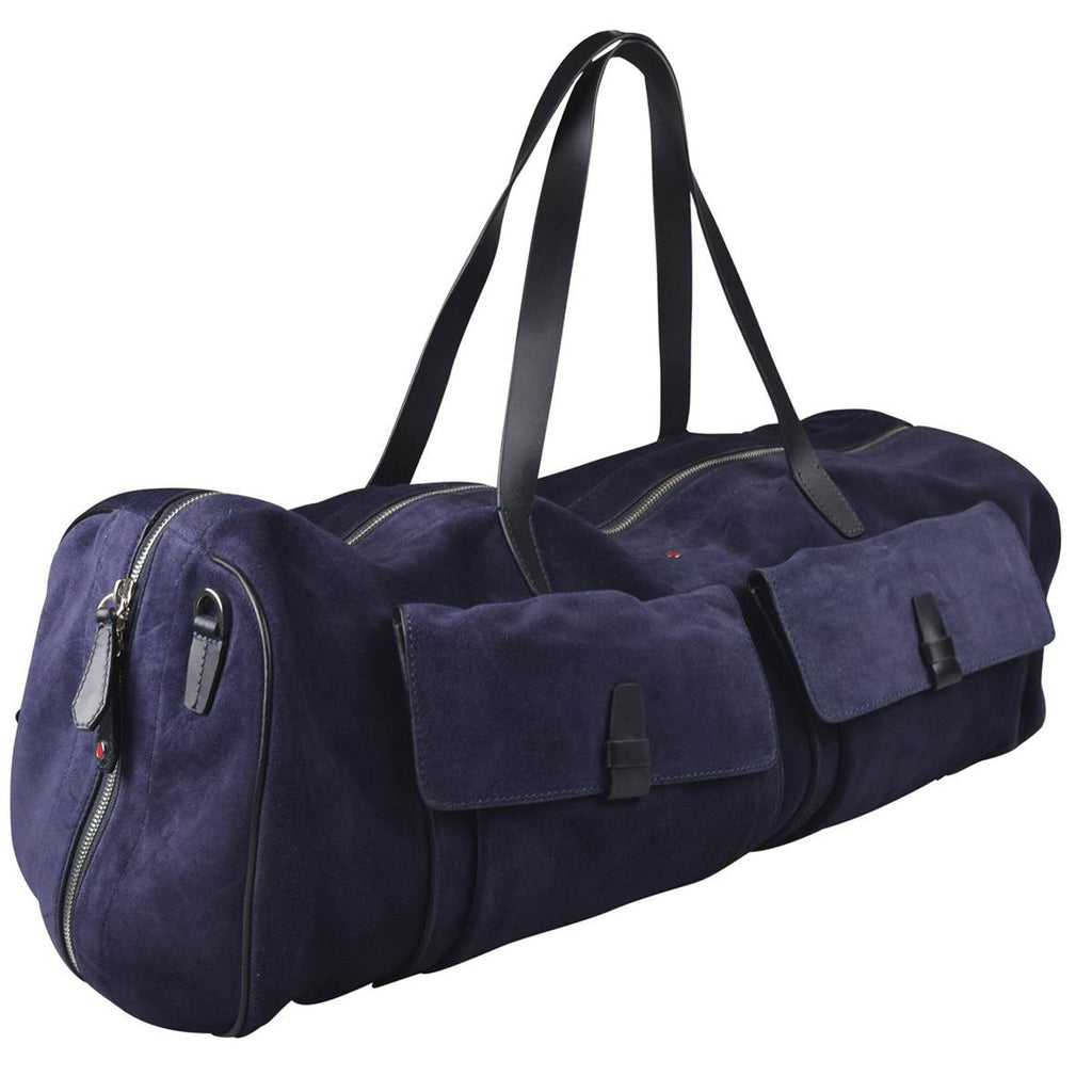 Kiton KITON Blue Leather Calfskin Travelbag Blue 001