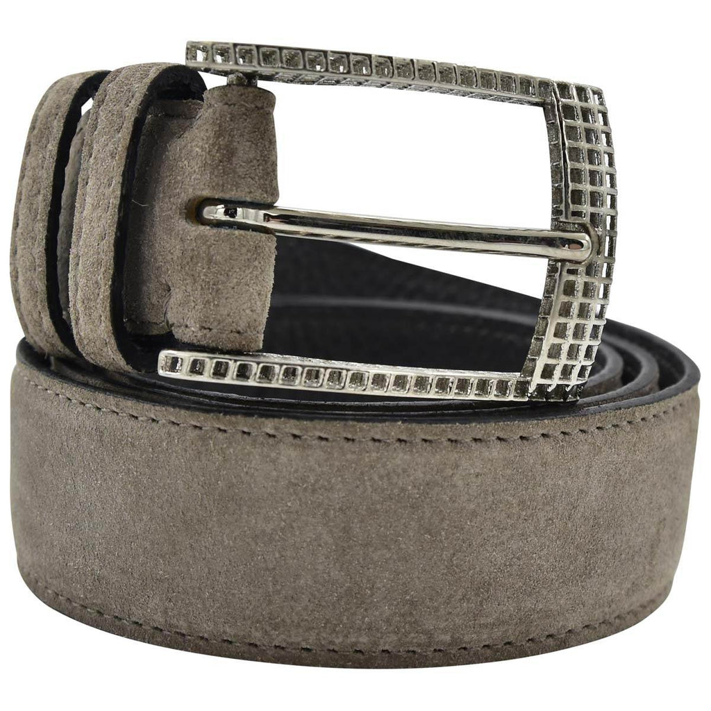 Kiton KITON Gray Leather Suede Belt Gray 000