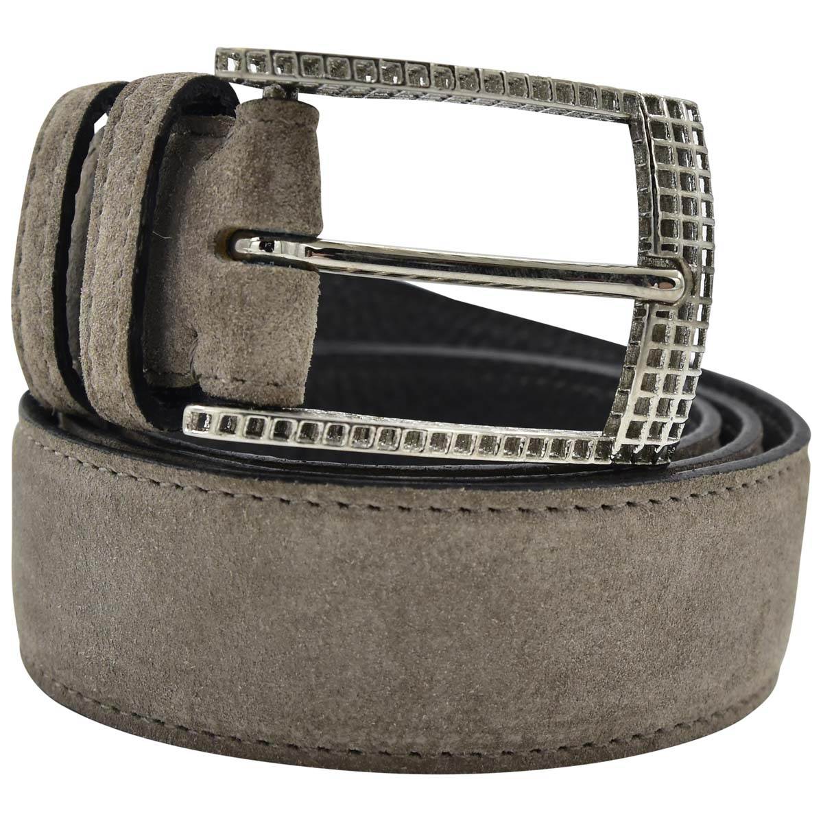 Kiton KITON Gray Leather Suede Belt Gray 000