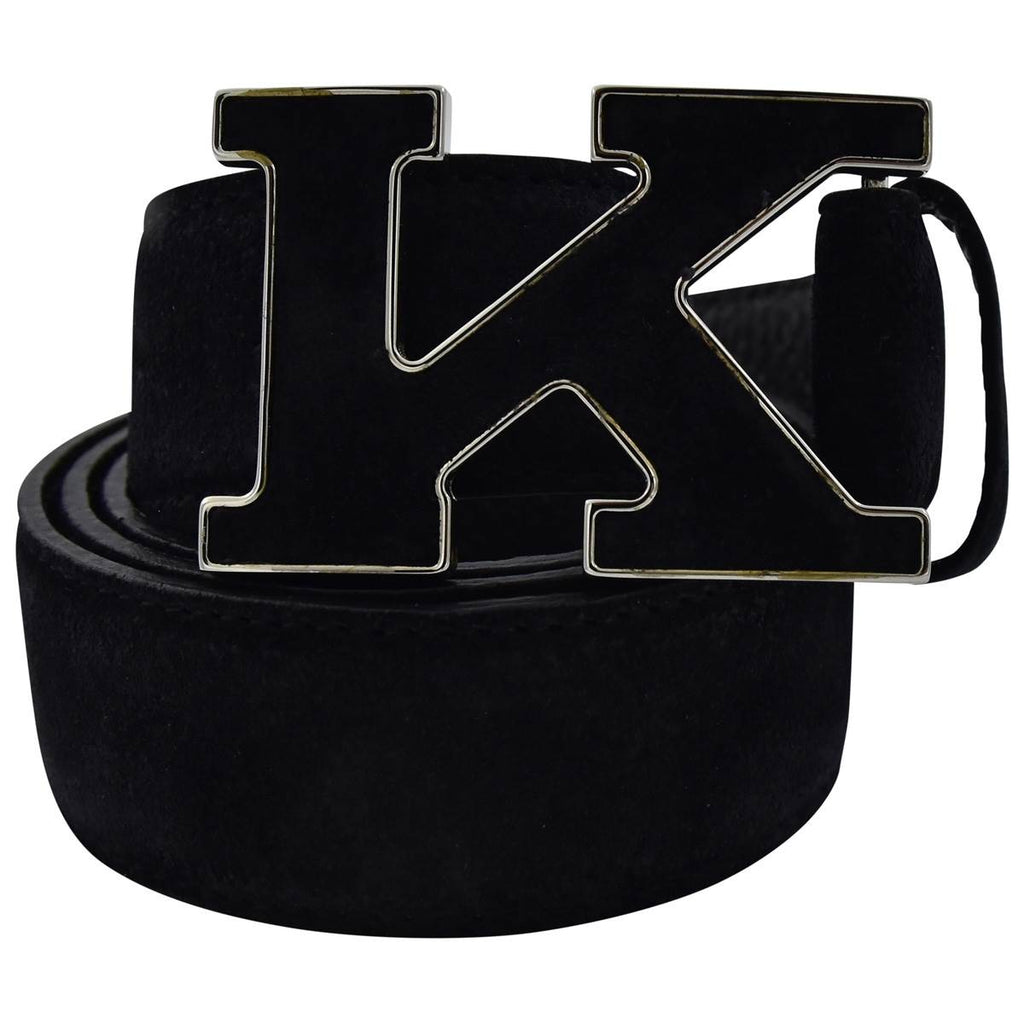 Kiton KITON Black Leather Suede Belt Black 000