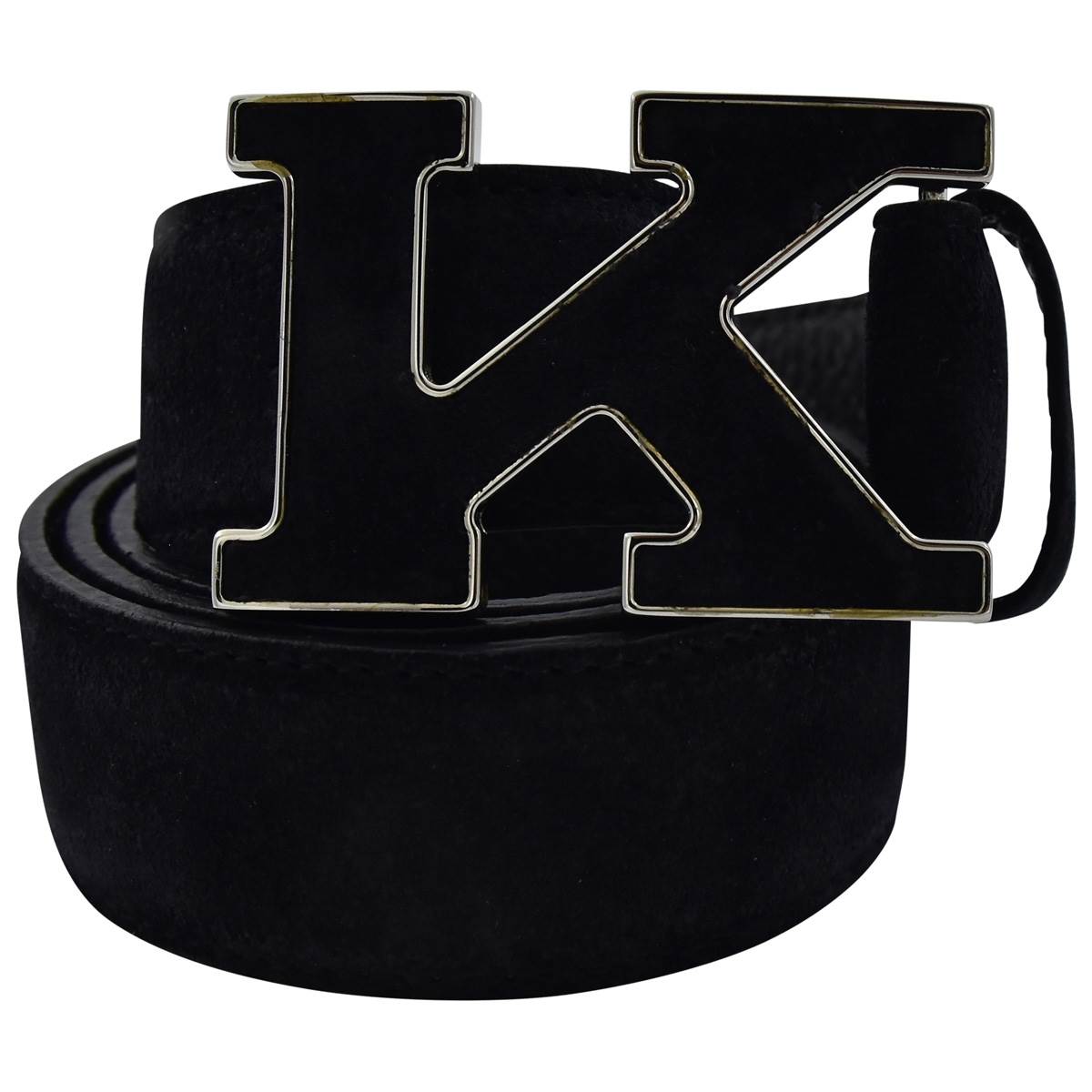Kiton KITON Black Leather Suede Belt Black 000