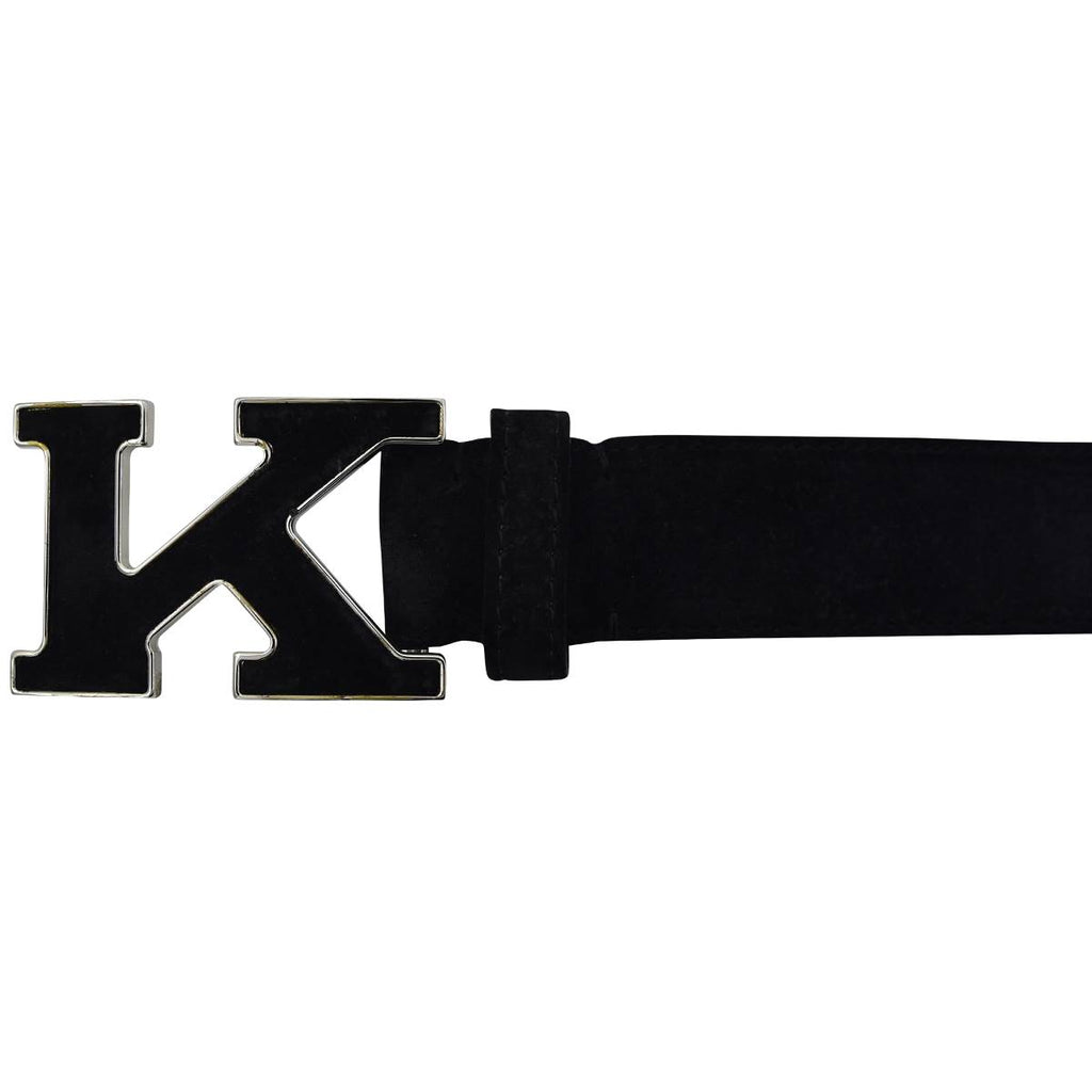 Kiton KITON Black Leather Suede Belt Black 001