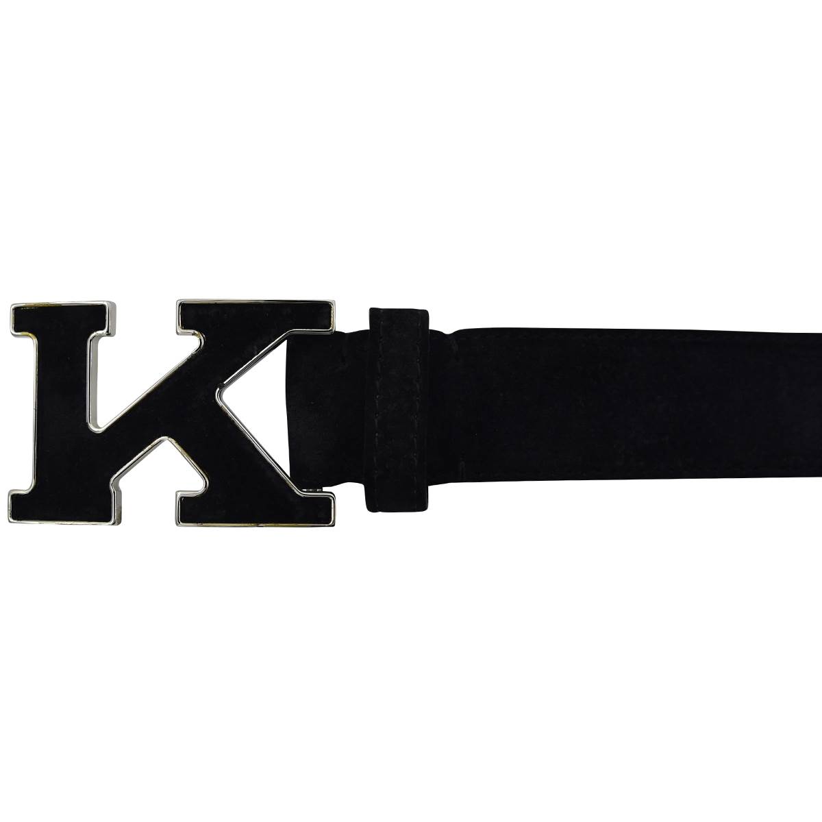 Kiton KITON Black Leather Suede Belt Black 001