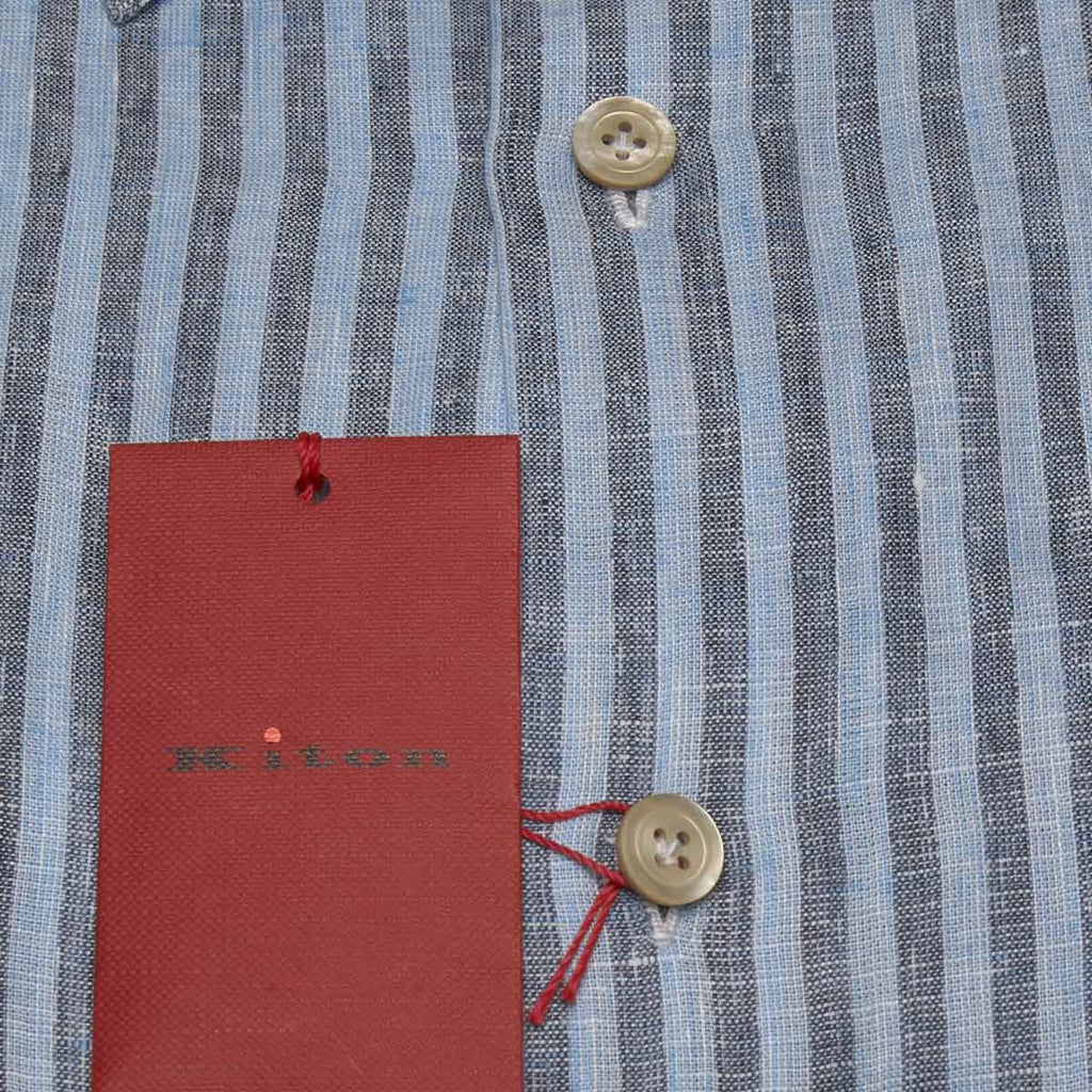 KITON Blue Linen Shirt