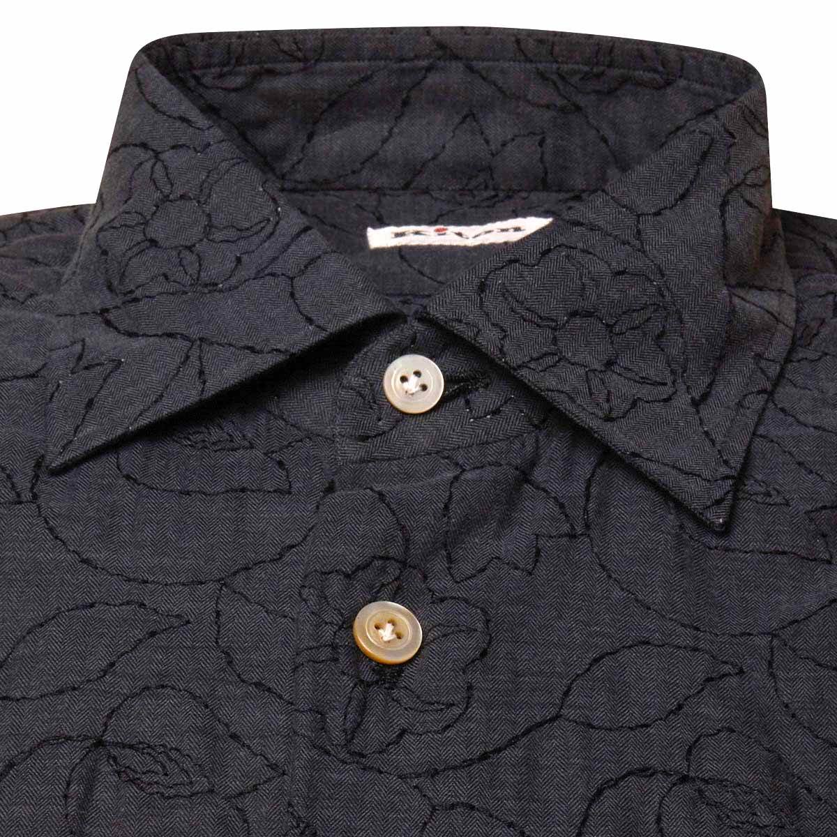 KITON Blue Cotton Shirt