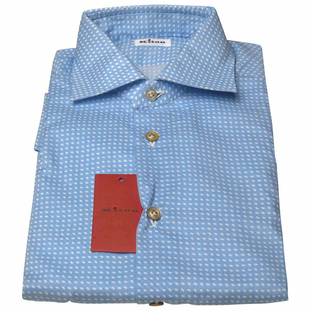 Kiton KITON Light Blue White Cotton Shirt Light Blue/White 000