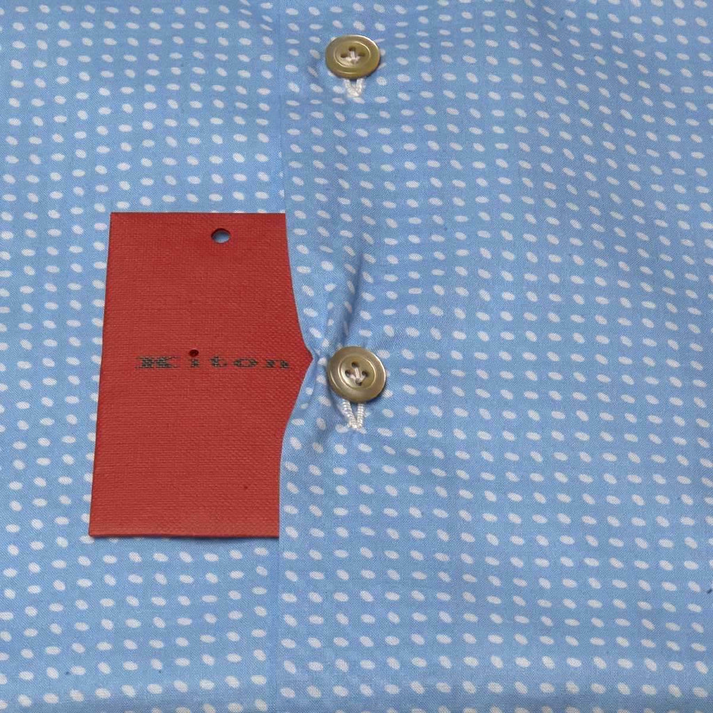 KITON Light Blue White Cotton Shirt