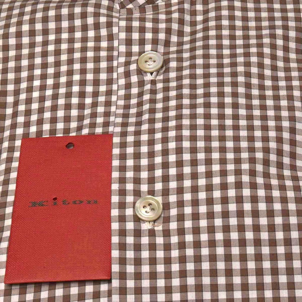 KITON White Brown Cotton Shirt
