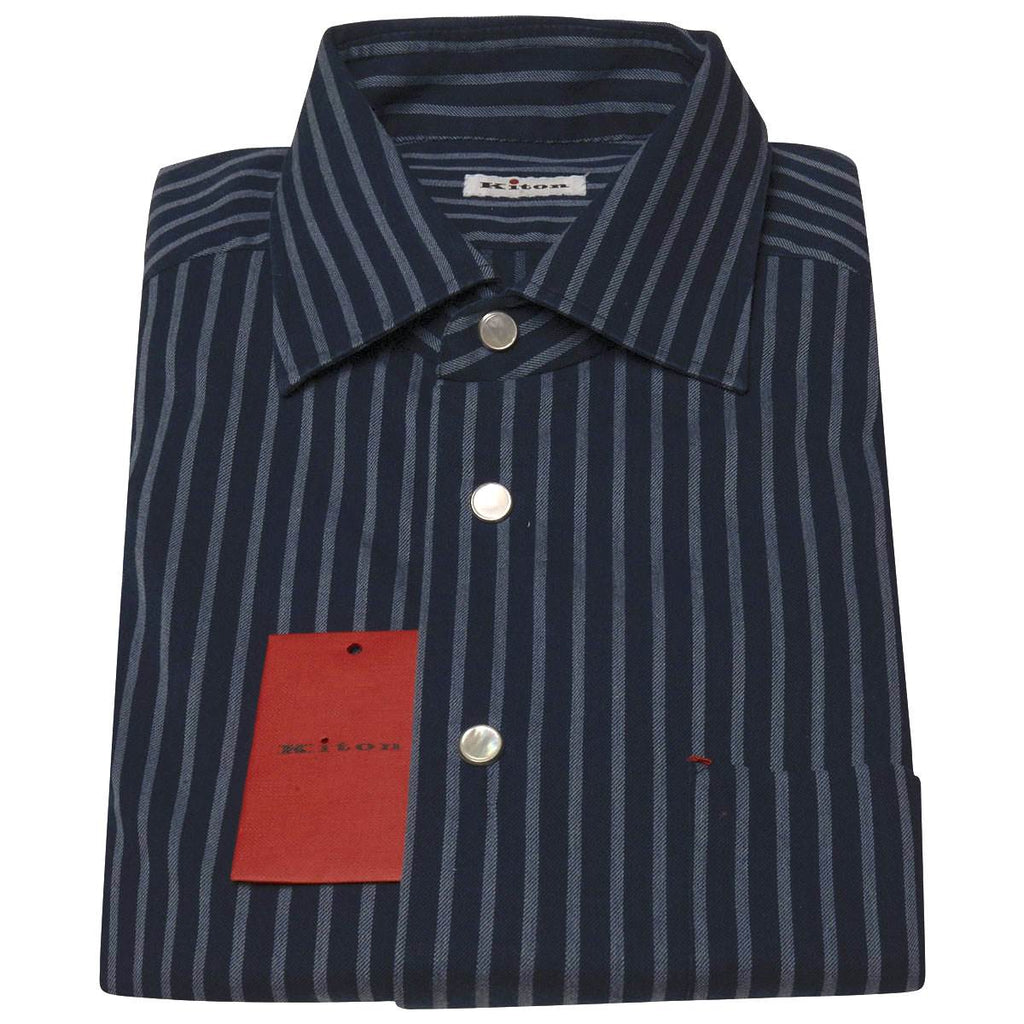 Kiton Kiton Blue Cotton Shirt Blue 000
