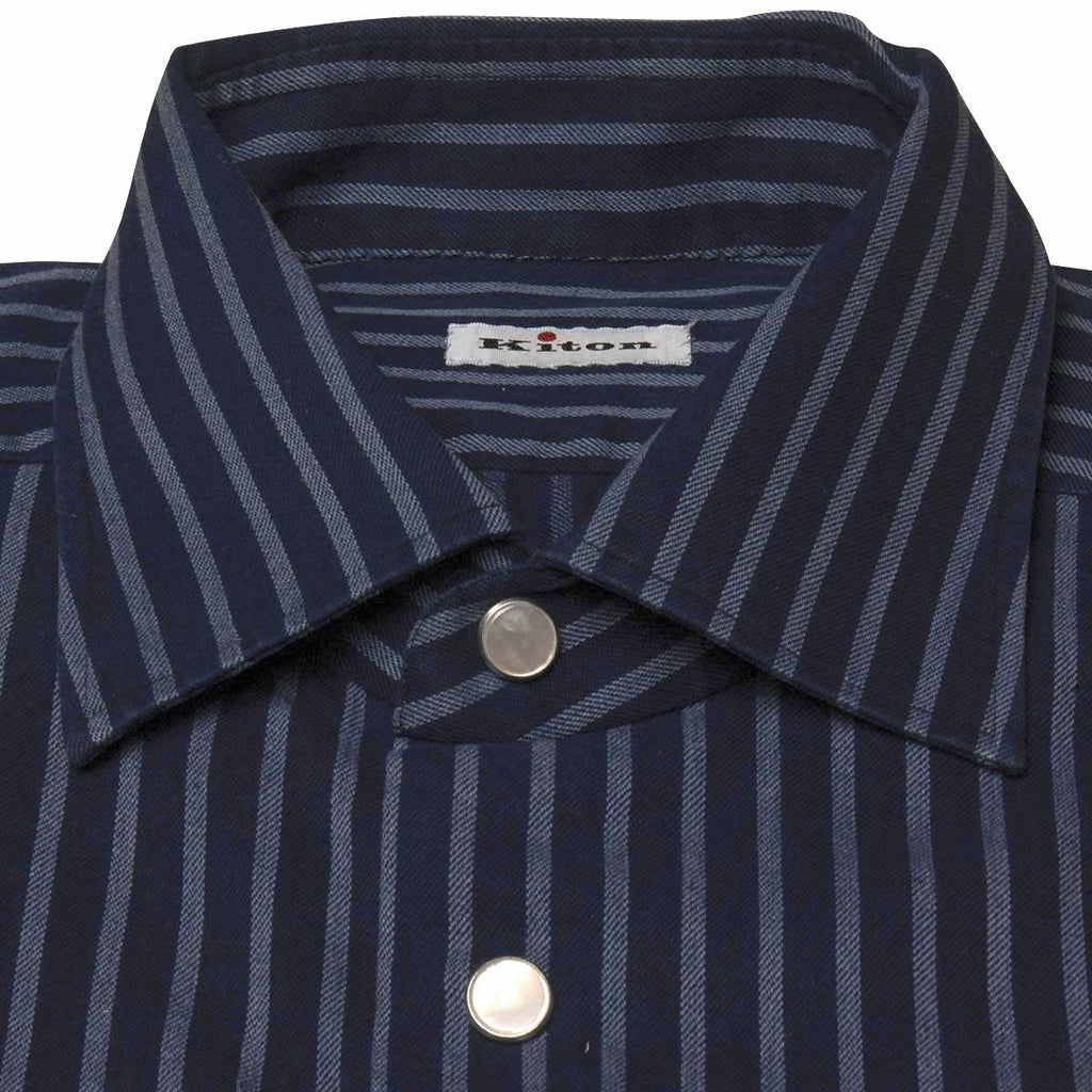 Kiton Kiton Blue Cotton Shirt Blue 001