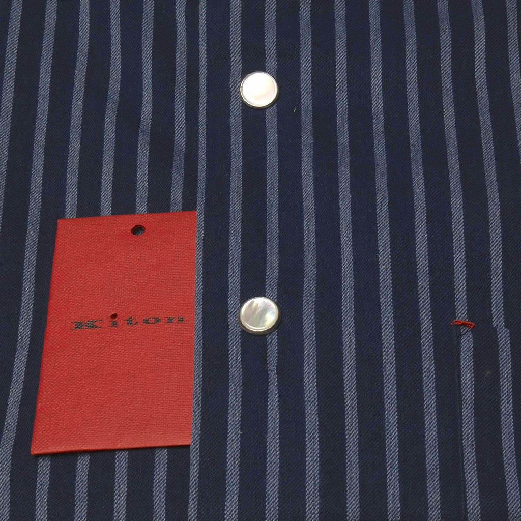 Kiton Blue Cotton Shirt