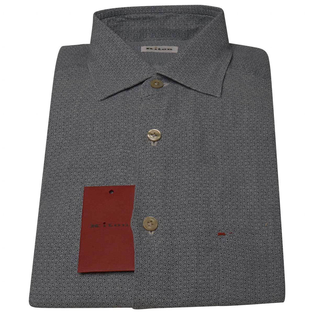 KITON Light Blue Cotton Shirt