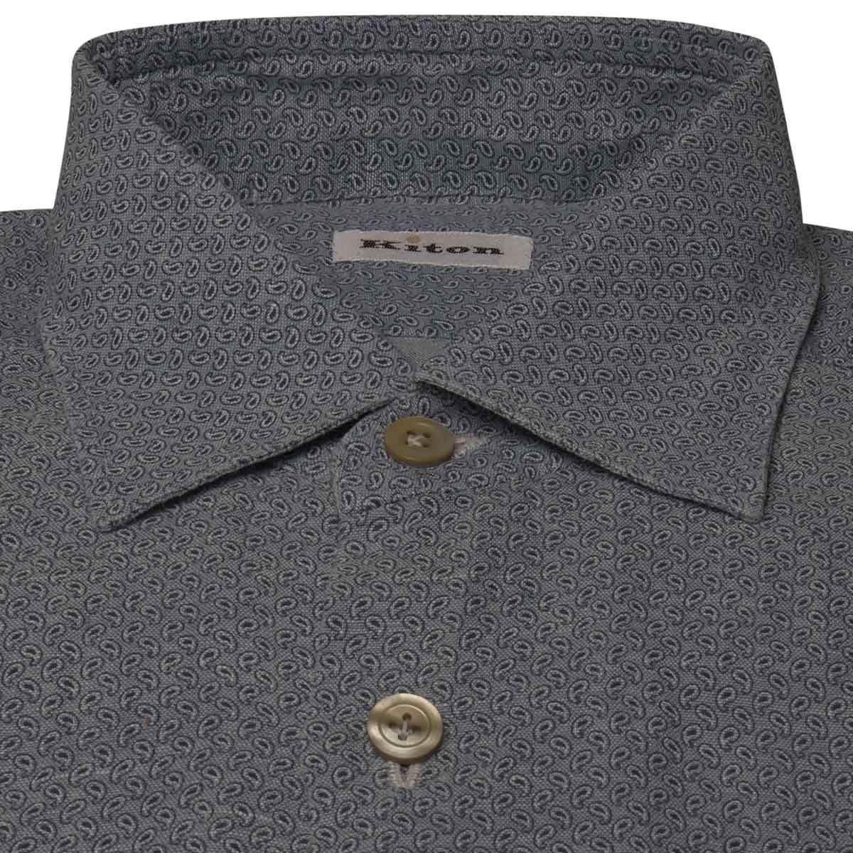KITON Light Blue Cotton Shirt