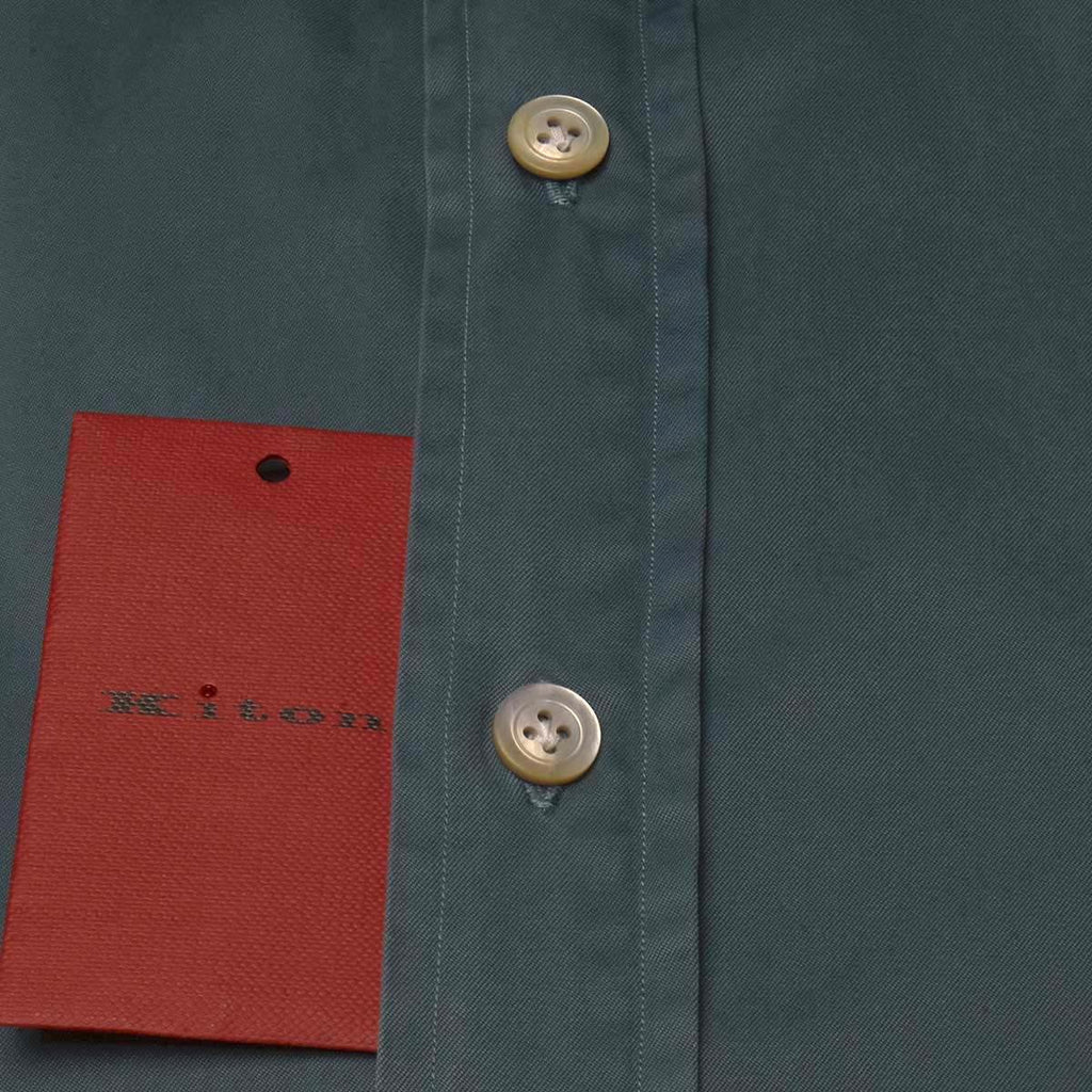 KITON Light Green Cotton Shirt