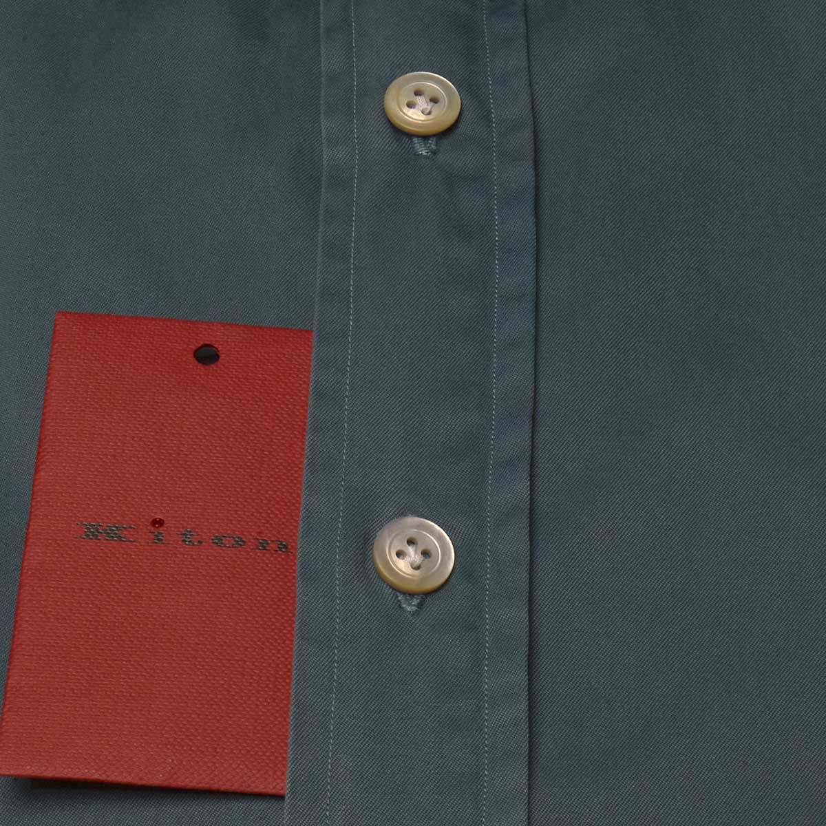 KITON Light Green Cotton Shirt