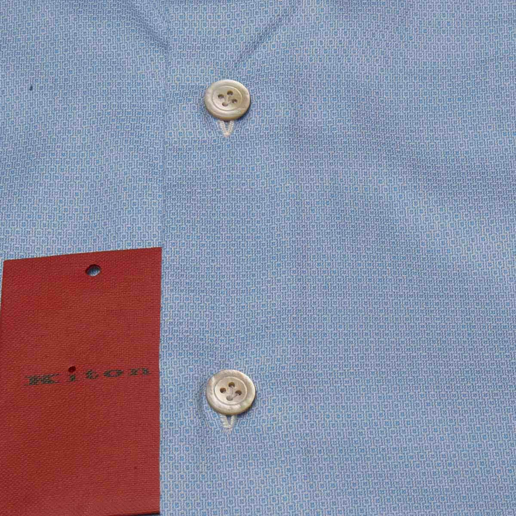 KITON Light Blue White Cotton Shirt