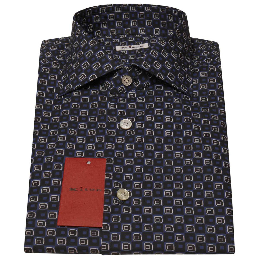 KITON Blue Cotton Shirt