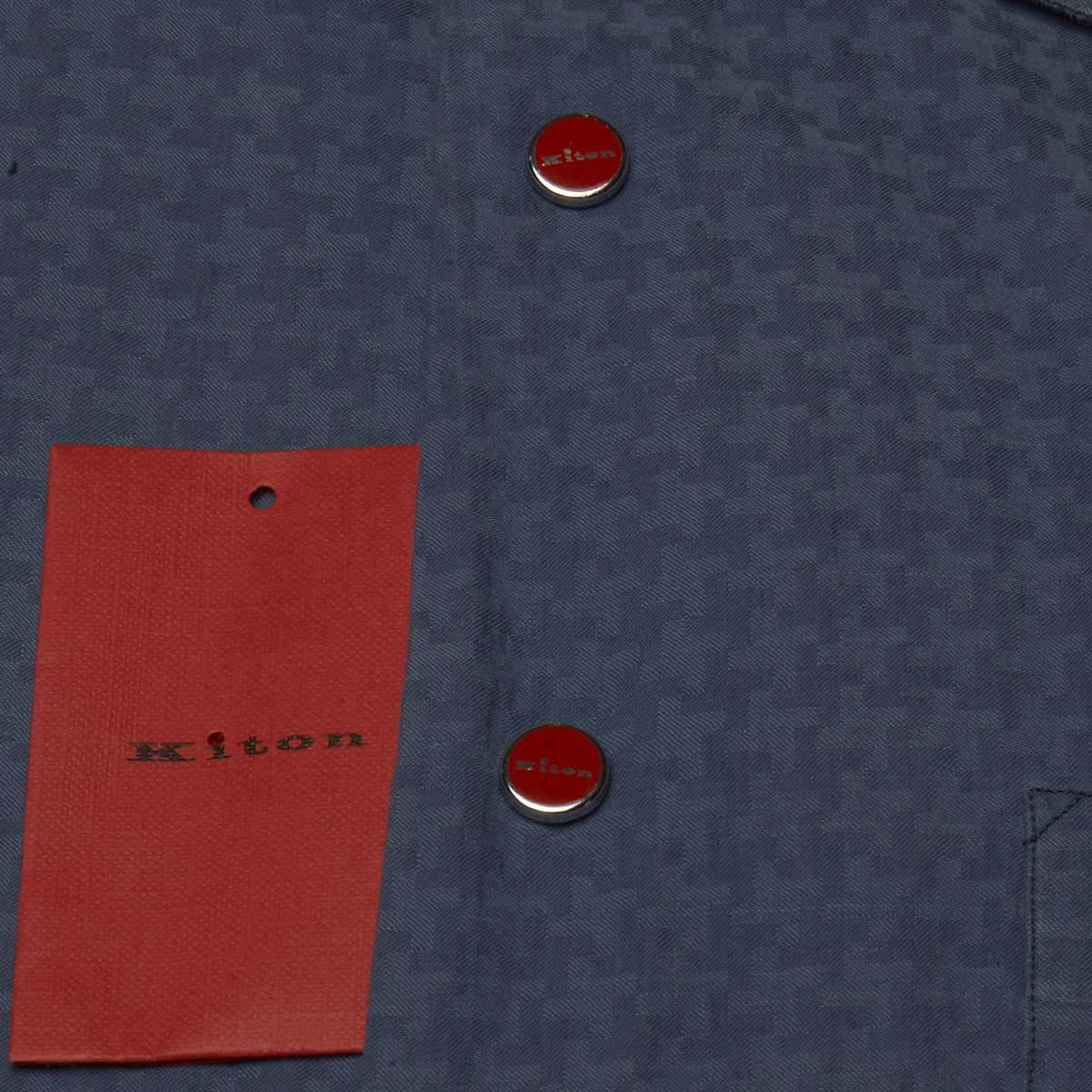 KITON Blue Cotton Shirt
