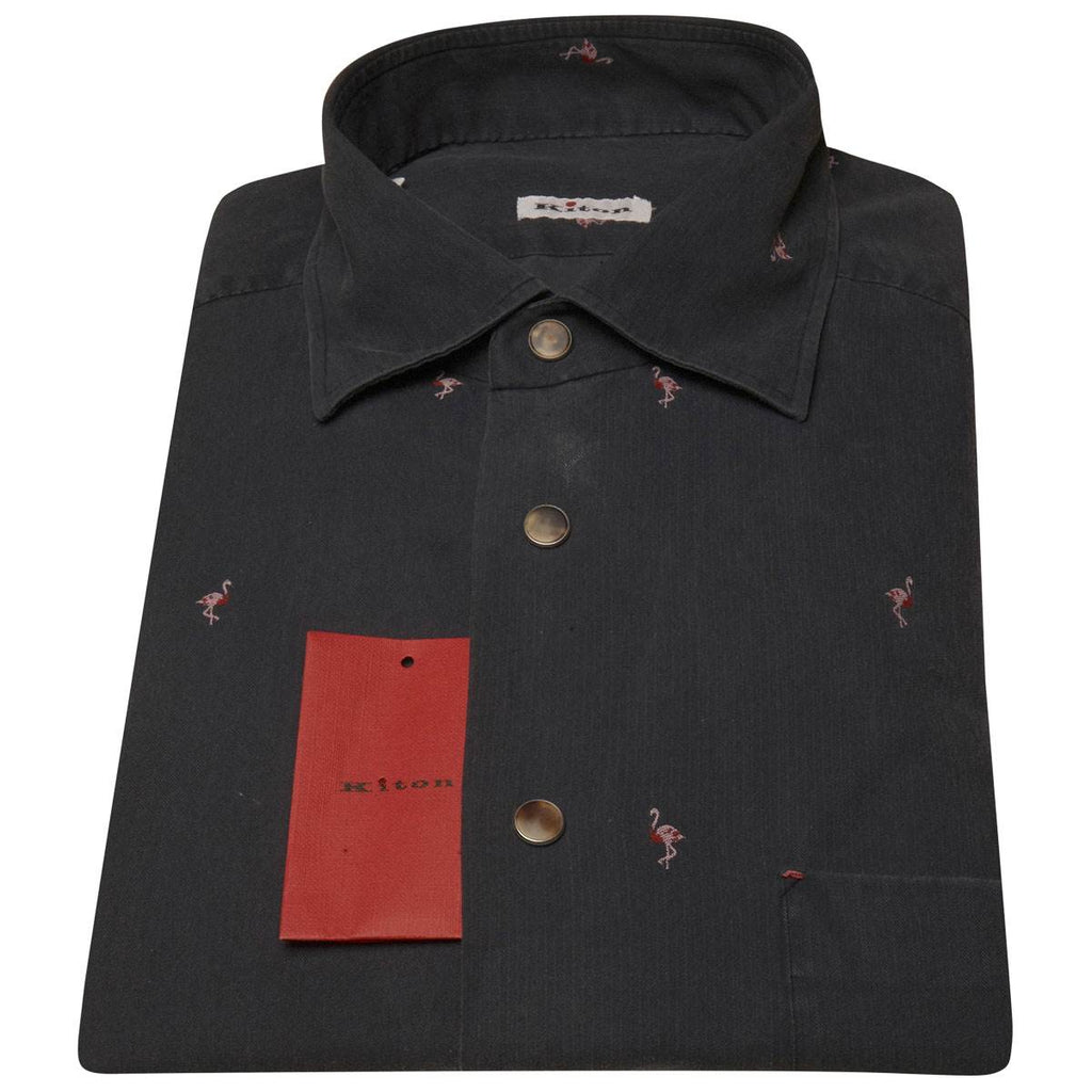 KITON Blue Cotton Shirt
