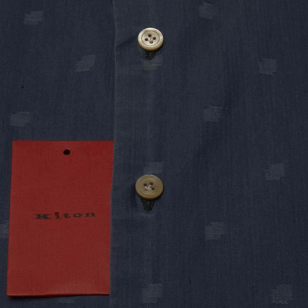 KITON Blue Cotton Shirt