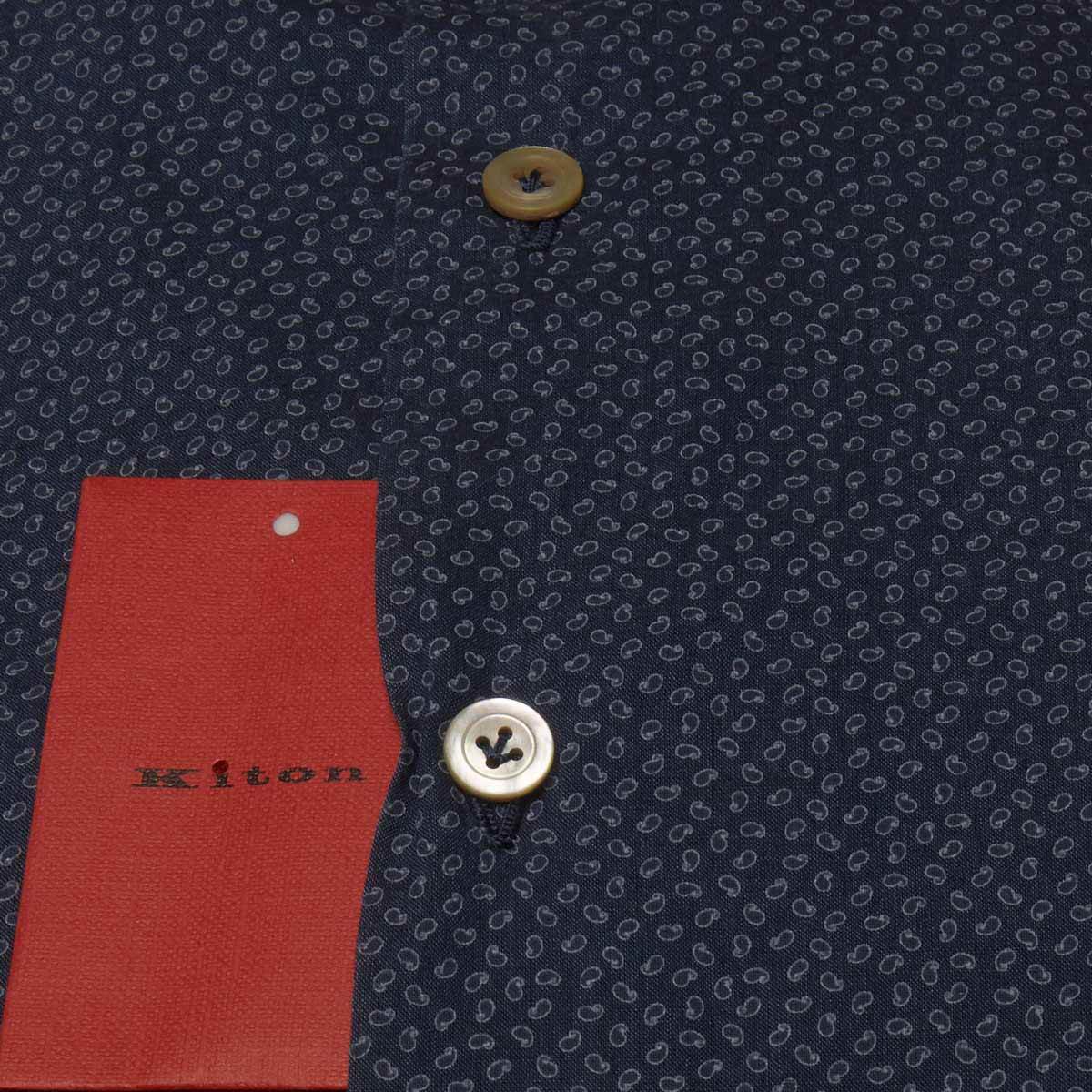 KITON Blue Cotton Shirt