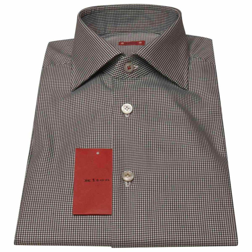 KITON Black White Cotton Shirt